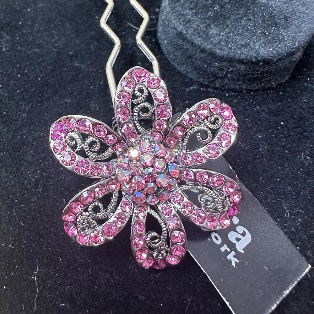 Cara New York Rhinestone Hair Pin Elegant Fancy Wedding Prom Formal Gorgeous NEW